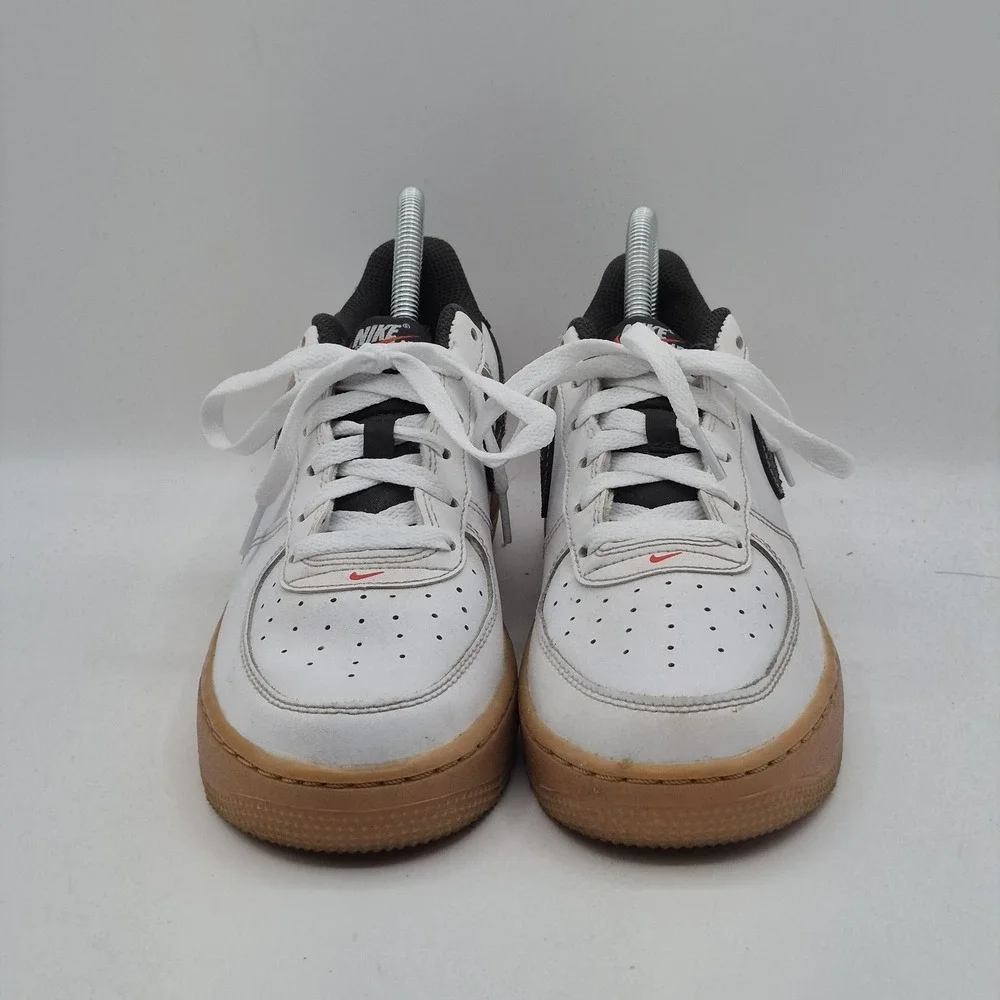 Nike Air Force 1 Low Shoes Mens Size 7Y White Black Gum Smile Face‎ DD5854-100